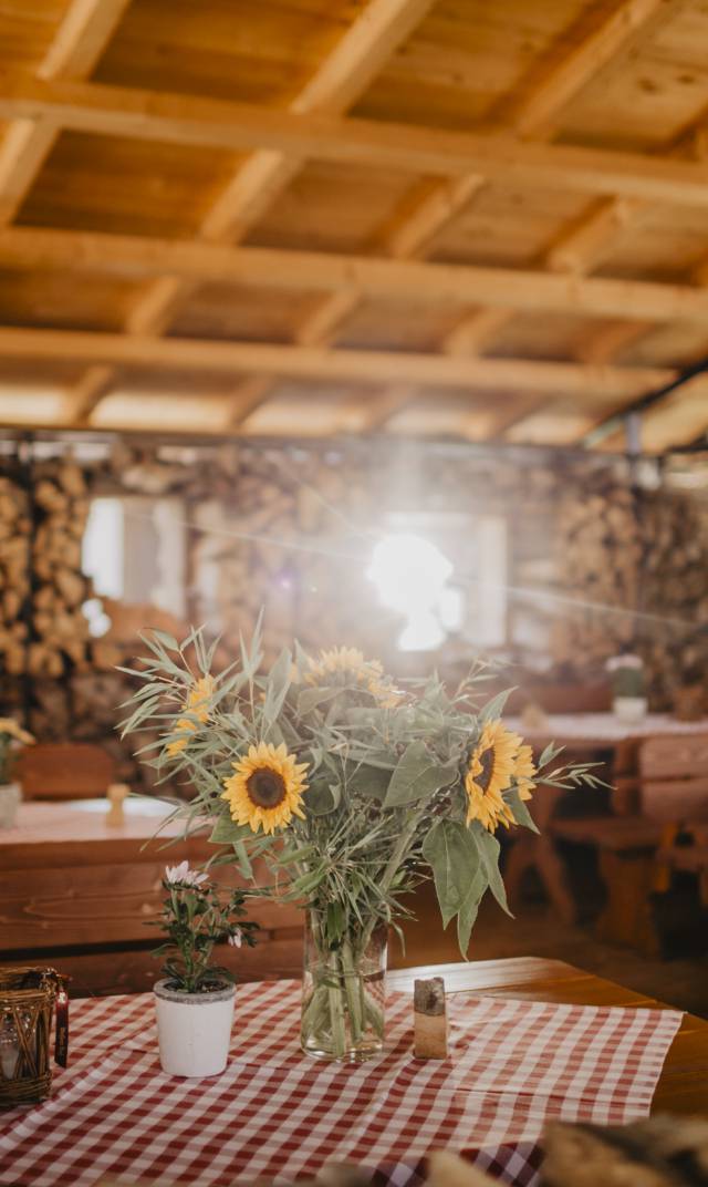 Überdachter Biergarten im Hotel in Marquartstein nahe Chiemsee